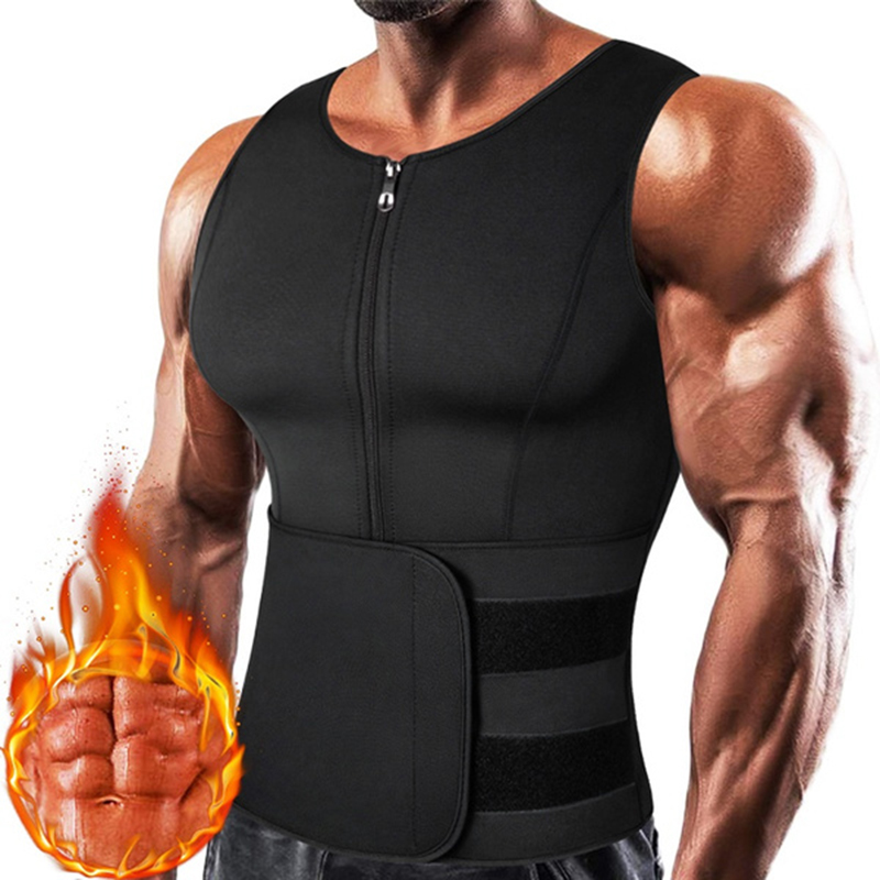 Crossfit Weight Vest - Men Neoprene Sauna Zipper Waist Trainer