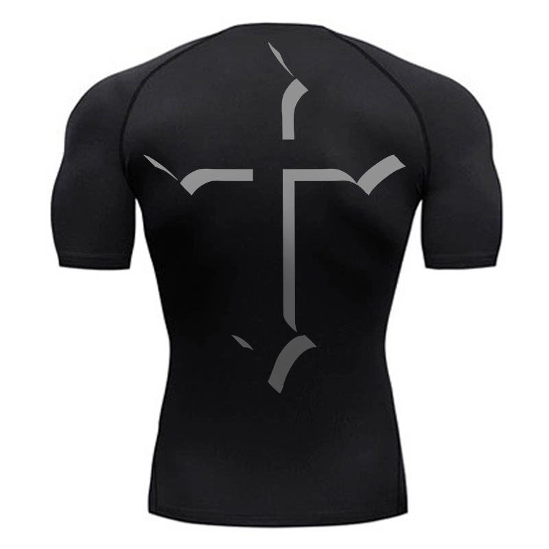 Crossfit Gym - Cross Print Compression Shirt for Men