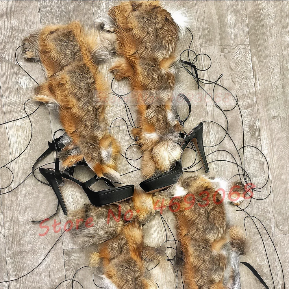 Real Fur Wrap Cross Tied Platf - Crossfit Lady review and price