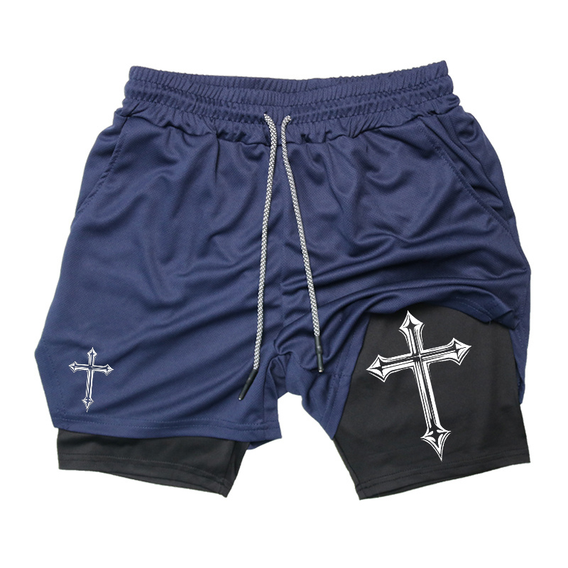 Cross Print 2-in-1 Workout Run - Crossfit Gear For Men review and price