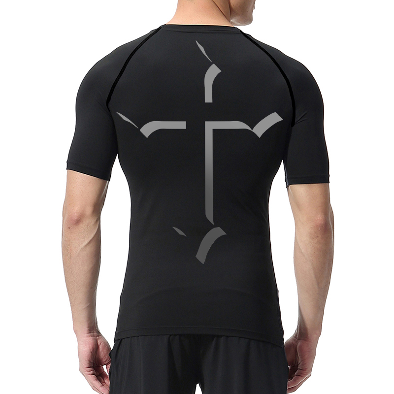 Cross Print Compression Shirt  - Crossfit Gym review and price