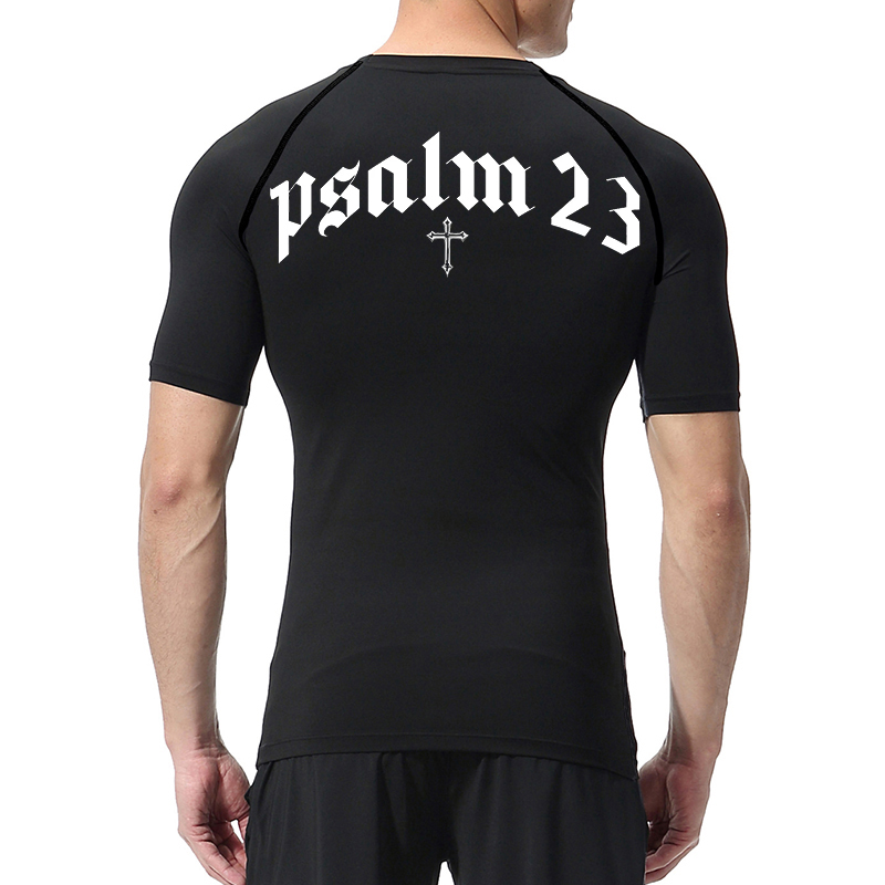 Psalm 23 Cross Print Compressi - Crossfit Gym review and price